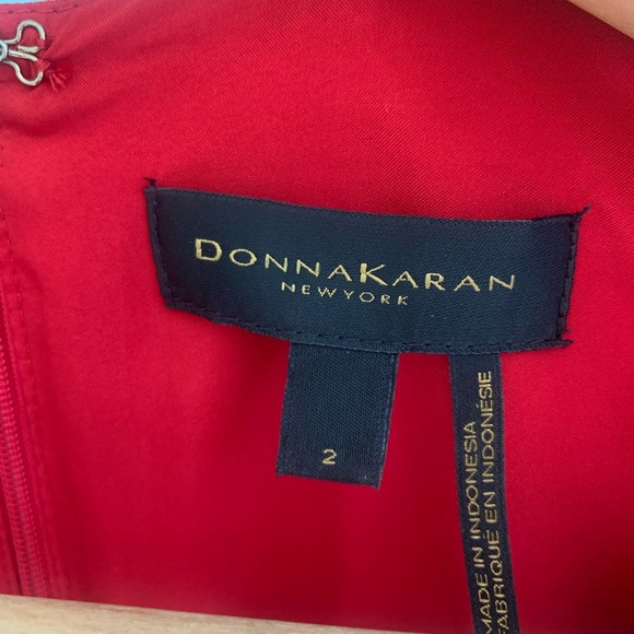 Donna Karan red dress, 3/4 sleeves. Very flattering! - Picture 3 of 3